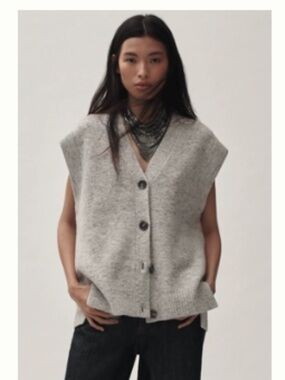 NEW By Anthropologie Buttom Front Sweater Vest